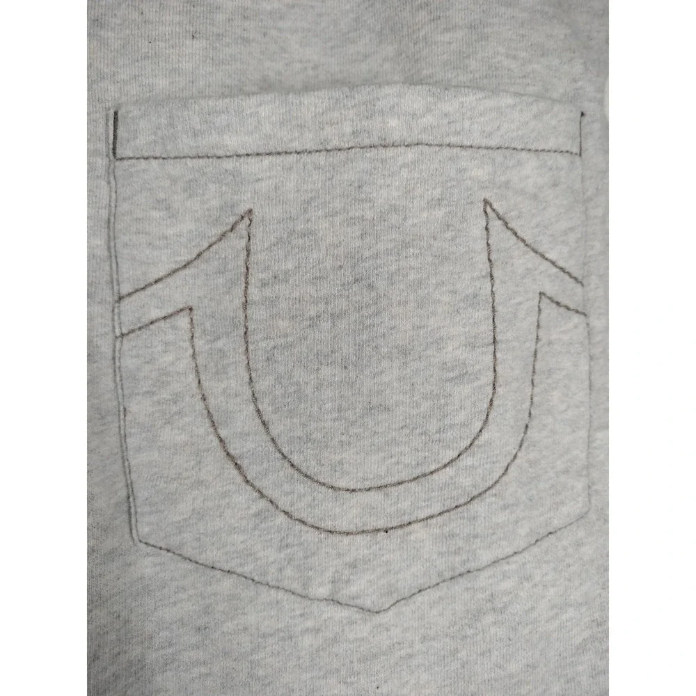 True Religion Men's Classic Logo Jogger Sweatpant Grey Heather Large L Y2K